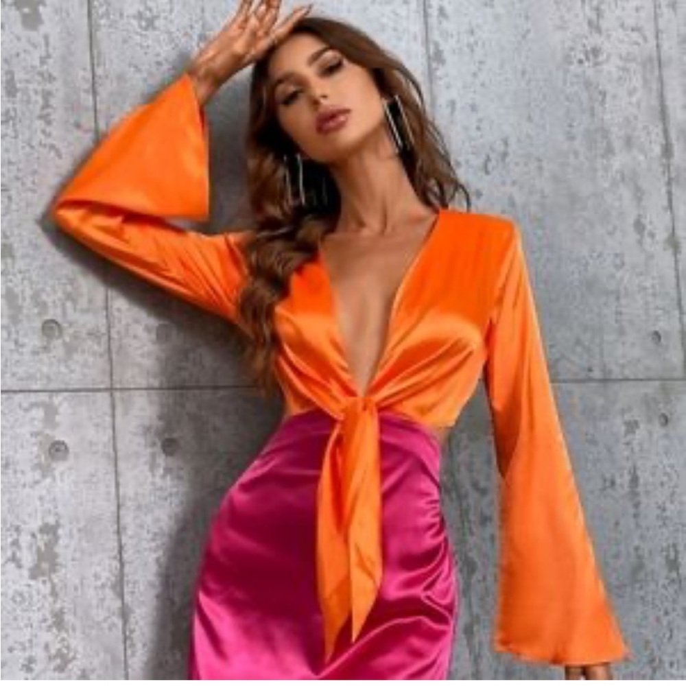 SHEIN SATIN effect dress.